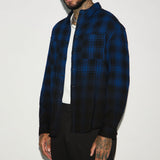 Camisa Sunset Dip Dye Flannel - Azul Negro