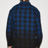 Camisa Sunset Dip Dye Flannel - Azul Negro
