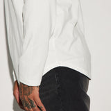 Camiseta Essential Long Sleeve Scallop - Blanco