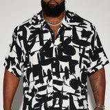 Camisa Abotonada Perfect Strokes - Negro/Combinado