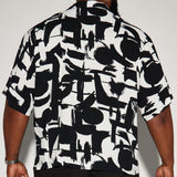 Camisa Abotonada Perfect Strokes - Negro/Combinado