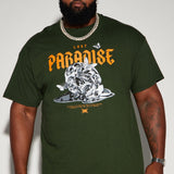 Camisa De Manga Corta Lost Paradise Forever - Verde Oscuro