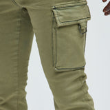Pantalón We On Cargo Stacked Skinny Zipper Flare - Oliva