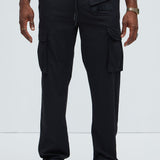 Pantalón Tipo Cargo De Nylon Put Me On Something - Negro