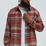 Camisa Tondo Plaid Over - Rojo/Combinado