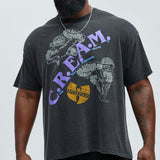 Camisa De Manga Corta Wu Tang Clan C.R.E.A.M. Oversized - Negro
