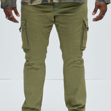 Pantalón We On Cargo Stacked Skinny Zipper Flare - Oliva