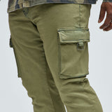 Pantalón We On Cargo Stacked Skinny Zipper Flare - Oliva
