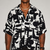 Camisa Abotonada Perfect Strokes - Negro/Combinado