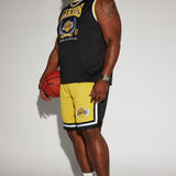 Shorts Lakers Behind The Back Mesh - Amarillo Negro