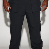 Pantalones cargo negros con broches de nailon texturizado Lagos.