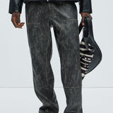 Pantalón Marley Wash Carpenter Straight - Negro/Combinado