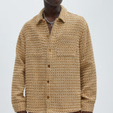 Camisa Island Textured Over - Brown Combo
