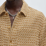 Camisa Island Textured Over - Brown Combo