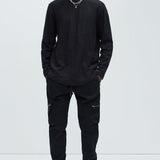 Pantalones Tipo Cargo Don't Snap At Me - Negro