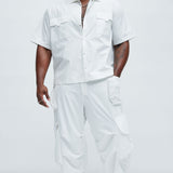Pantalones Tipo Cargo Angel Numbers Baggy - Blanco
