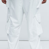 Pantalones Tipo Cargo Angel Numbers Baggy - Blanco