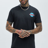 Camisa De Manga Corta Anime Moto Club - Negro