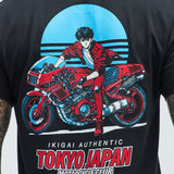 Camisa De Manga Corta Anime Moto Club - Negro