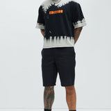 Camisa De Manga Corta Blurred Edition Fleece - Negro/Combinado