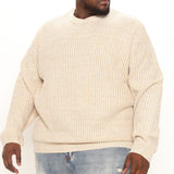 Suéter Tipo Jersey Heavy Ribbed - Crema