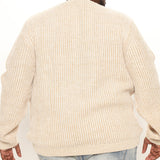 Suéter Tipo Jersey Heavy Ribbed - Crema
