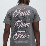 Camisa De Manga Corta Faith Over Fear - Carbón