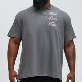 Camisa De Manga Corta Faith Over Fear - Carbón