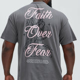Camisa De Manga Corta Faith Over Fear - Carbón