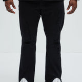 Pantalón de Mezclilla Acampanado Slide Home Distressed Slim Stacked - Negro