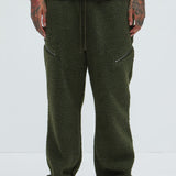 Pantalón Deportivo Axel Polar Fleece Zip Straight - Oliva