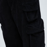 Pantalones Tipo Cargo Louie Corduroy - Negro