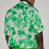 Camisa Abotonada Botanical Cropped - Verde