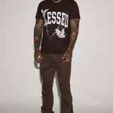 Camisa De Manga Corta You Blessed - Café