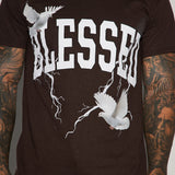 Camisa De Manga Corta You Blessed - Café
