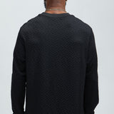 Camiseta We Outside Textured Long Sleeve - Negro