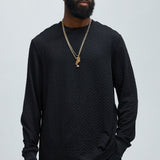 Camiseta We Outside Textured Long Sleeve - Negro