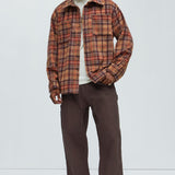 Shacket Come See Me Plaid - Café