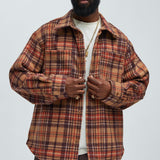 Shacket Come See Me Plaid - Café
