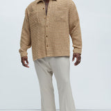 Camisa Island Textured Over - Brown Combo