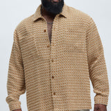 Camisa Island Textured Over - Brown Combo