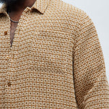 Camisa Island Textured Over - Brown Combo