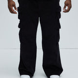 Pantalones Tipo Cargo Louie Corduroy - Negro
