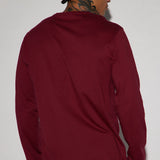 Camiseta Essential Long Sleeve Scallop - Vino Tinto