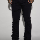 Pantalón Fray Paneled Stacked Skinny Flared - Negro