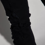 Pantalón Fray Paneled Stacked Skinny Flared - Negro