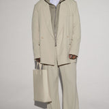 Abrigo de traje doble de corte cuadrado en hora dorada - Blanco desgastado