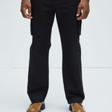 Pantalones Tipo Cargo Berry Straight - Negro