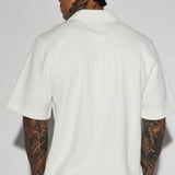 Camisa Abotonada Dean Textured Short Sleeve - Blanco