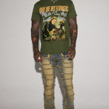 Camisa De Manga Corta Give Me My Flowers - Verde Oscuro